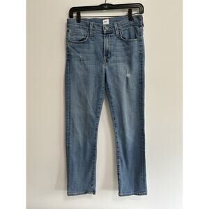 Edwin Women's Elin Crop Straight Leg Jeans Size 26 Medium Wash Blue Denim‎ 26x25